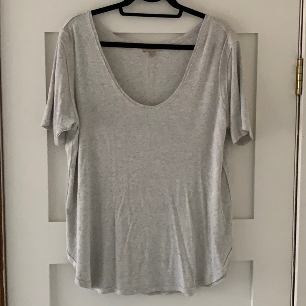 Anthropologie ribbed scoop neck tee